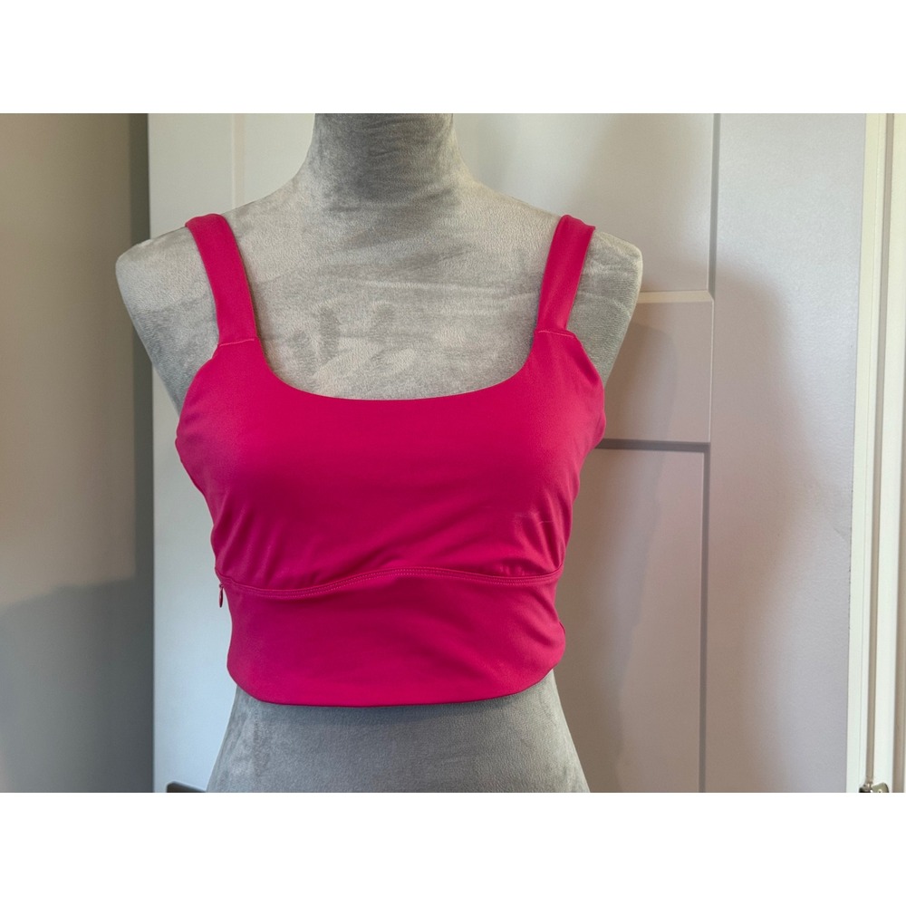 Sincerely Jules Active Fuchsia Pink Crisscross Back Crop Top Tank Medium